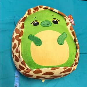 Ty Green and Cream Giraffe-Pattern Avocado Plush